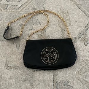 Tory Burch black pebble leather crossbody bag- authentic